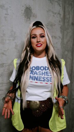 Country artist Priscilla Block is once again donning her blinged out yellow safety vest as she helps kick off the Tennessee Department of Transportation’s (TDOT) 4th Annual No Trash November.