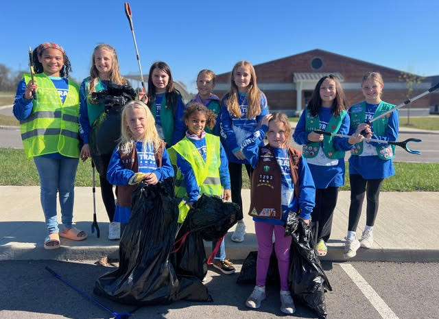 Image of Girl Scouts participate in No Trash November