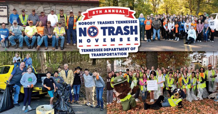 TDOT’s 5th Annual No Trash November Aims to Remove 75,000 Pounds of Litter from Tennessee Roadways and Waterways Image of TDOT’s 5th Annual No Trash November Aims to Remove 75,000 Pounds of Litter from Tennessee Roadways and Waterways