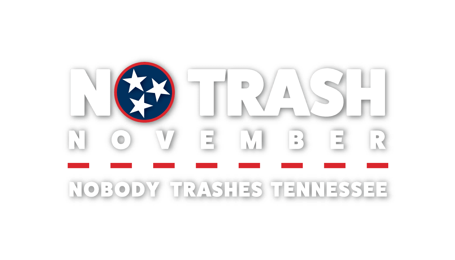 White letters transparent Nobody Trashes Tennessee Logo